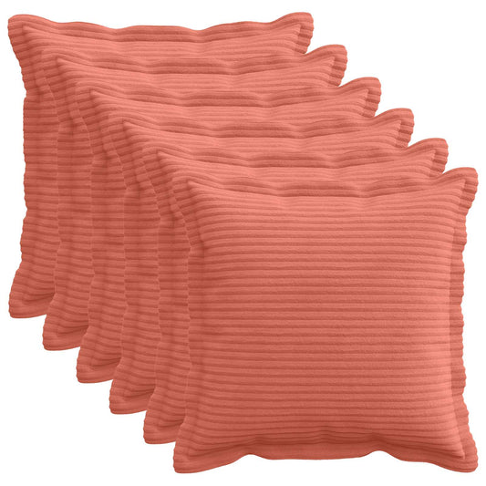 Federa 6 pz HOUTEN Rosso Arancio 50 x 50 cm corduroy | homemem39
