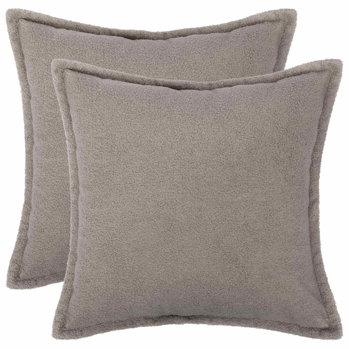 Federa 2 pcs HOUTEN Grigio Chiaro 50 x 50 cm Bouclé | homemem39