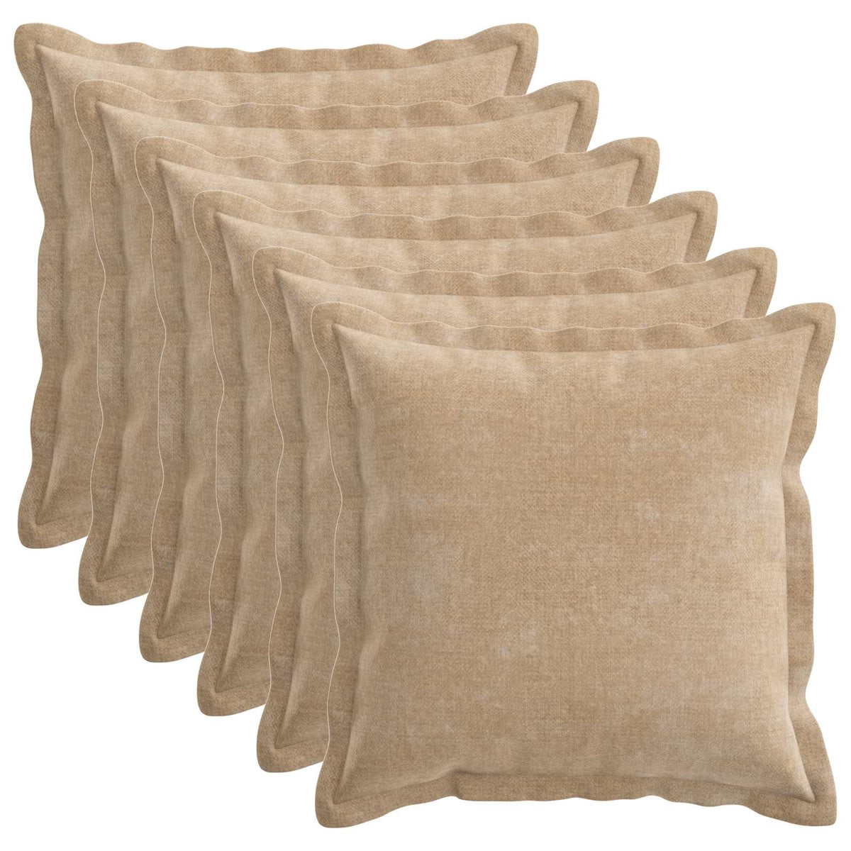 Federa 6 pz HOUTEN Tortora 50 x 50 cm Tessuto Chenille