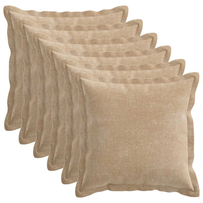 Federa 6 pz HOUTEN Tortora 50 x 50 cm Tessuto Chenille