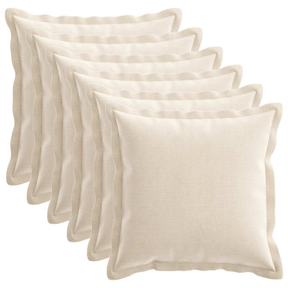 Federa 6 pz HOUTEN Crema 50 x 50 cm Tessuto Chenille