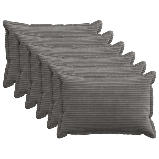 Federa 6 pz HOUTEN Grigio Scuro 50 x 70 cm corduroy | homemem39