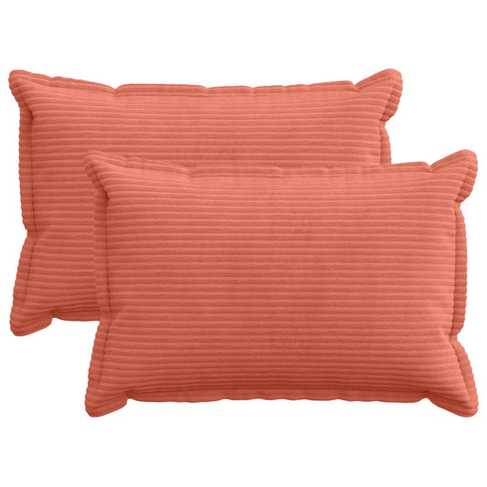 Federa 2 pz HOUTEN Rosso Arancio 50 x 70 cm corduroy | homemem39