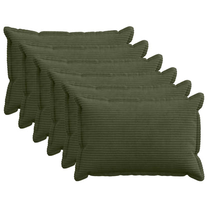 Federa 6 pz HOUTEN Verde 50 x 70 cm corduroy | homemem39