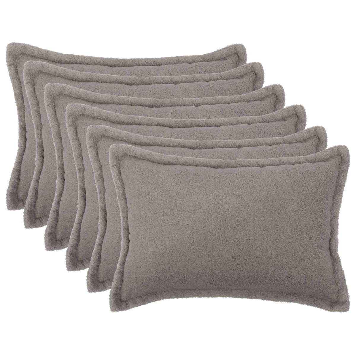 Federa 6 pcs HOUTEN Grigio Chiaro 50 x 70 cm Bouclé | homemem39