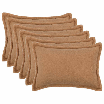 Federa 6 pcs HOUTEN Beige 50 x 70 cm Bouclé
