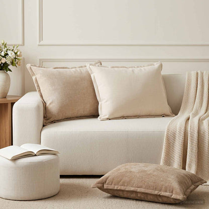 Federa 6 pz HOUTEN Tortora 50 x 80 cm Tessuto Chenille | homemem39