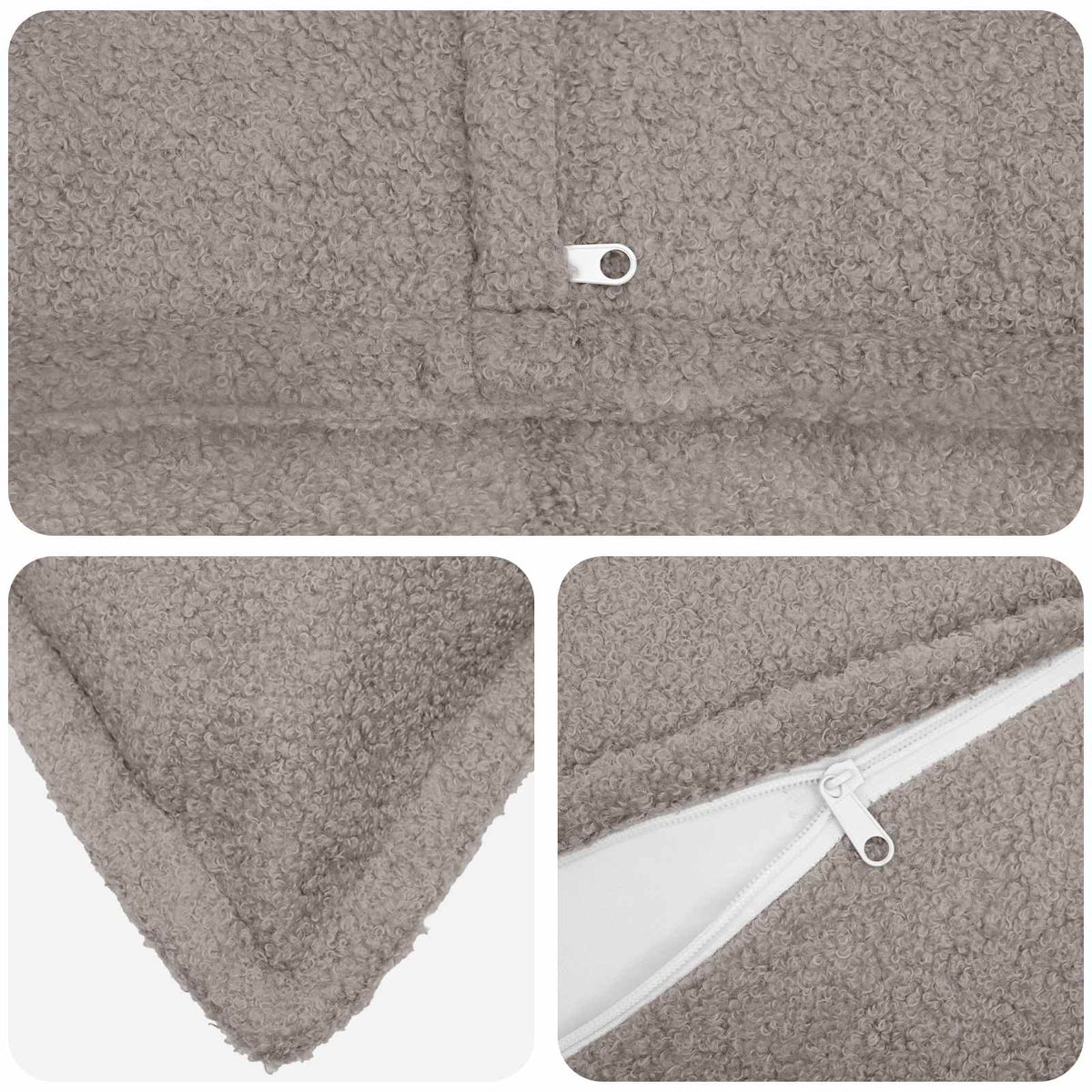 Federa 2 pcs HOUTEN Grigio Chiaro 50 x 75 cm Bouclé | homemem39