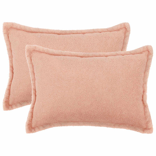 Federa 2 pcs HOUTEN Rosa 50 x 75 cm Bouclé | homemem39