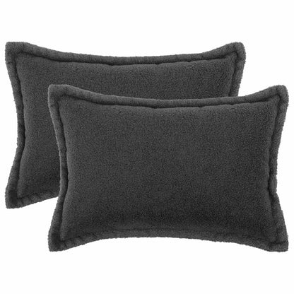 Federa 2 pcs HOUTEN Grigio Scuro 50 x 75 cm Bouclé | homemem39
