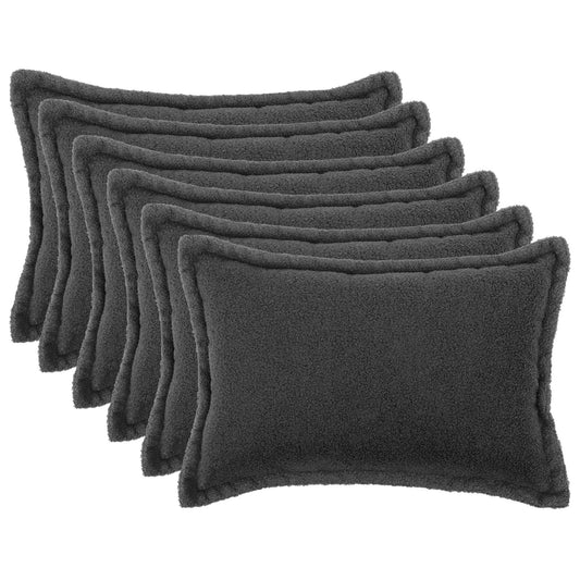 Federa 6 pcs HOUTEN Grigio Scuro 50 x 75 cm Bouclé | homemem39