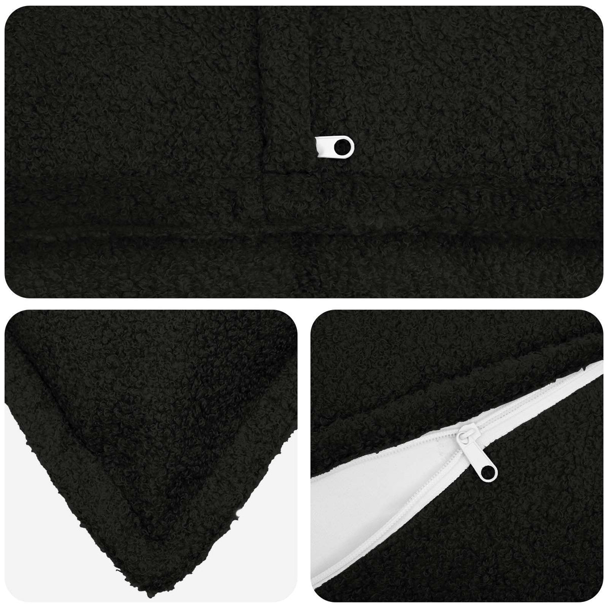 Federa 2 pcs HOUTEN Nero 50 x 75 cm Bouclé | homemem39