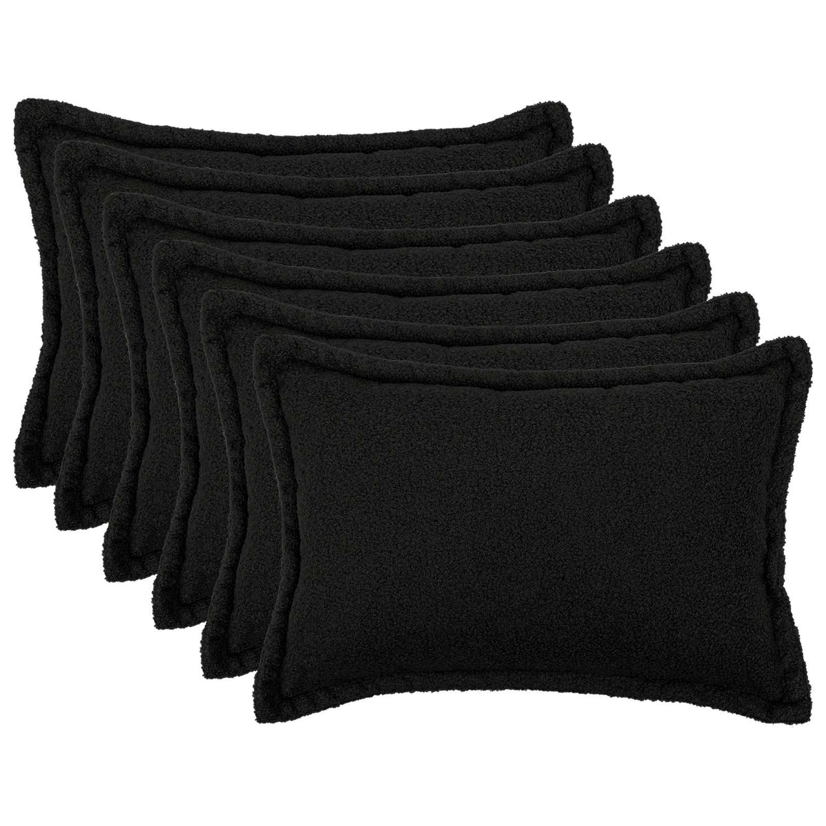 Federa 6 pcs HOUTEN Nero 50 x 75 cm Bouclé | homemem39