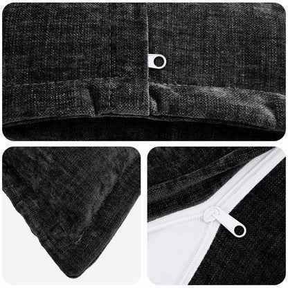 Federa 2 pz HOUTEN Antracite 50 x 75 cm Tessuto Chenille | homemem39