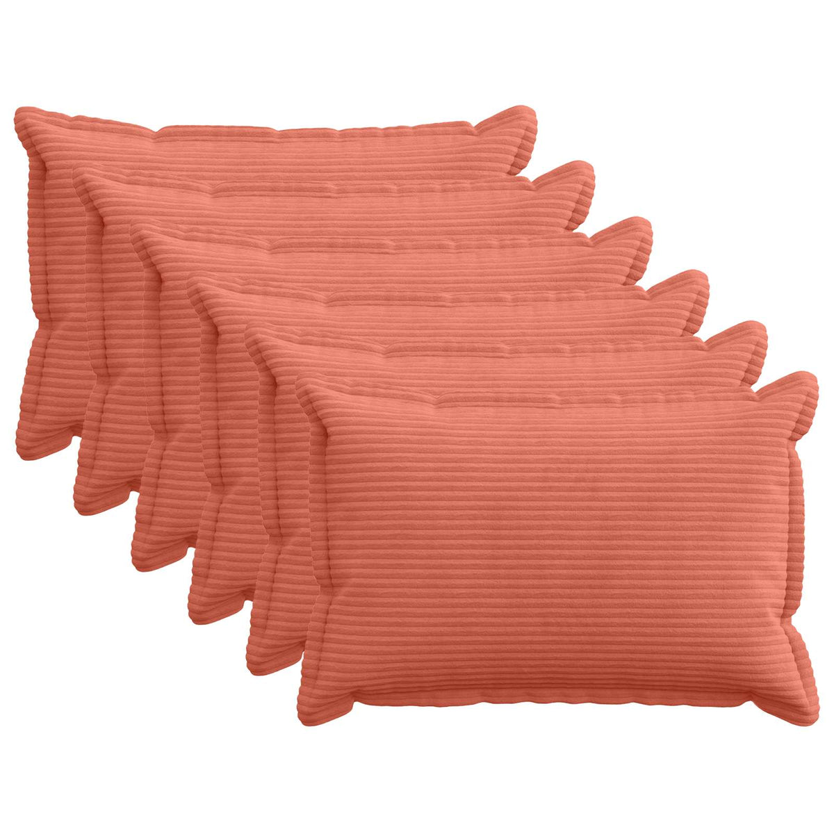 Federa 6 pz HOUTEN Rosso Arancio 50 x 80 cm corduroy