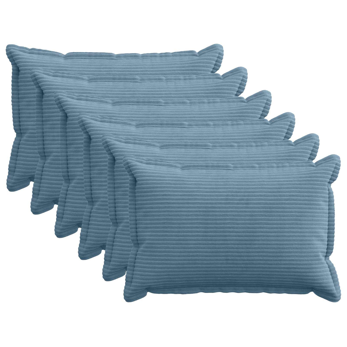 Federa 6 pz HOUTEN Blu 50 x 80 cm corduroy | homemem39