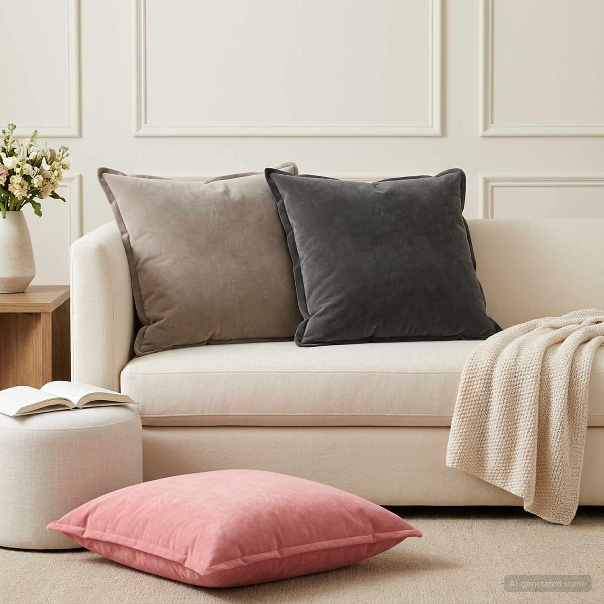 Cuscino con cuscino HOUTEN 2 pz Rosa Velluto