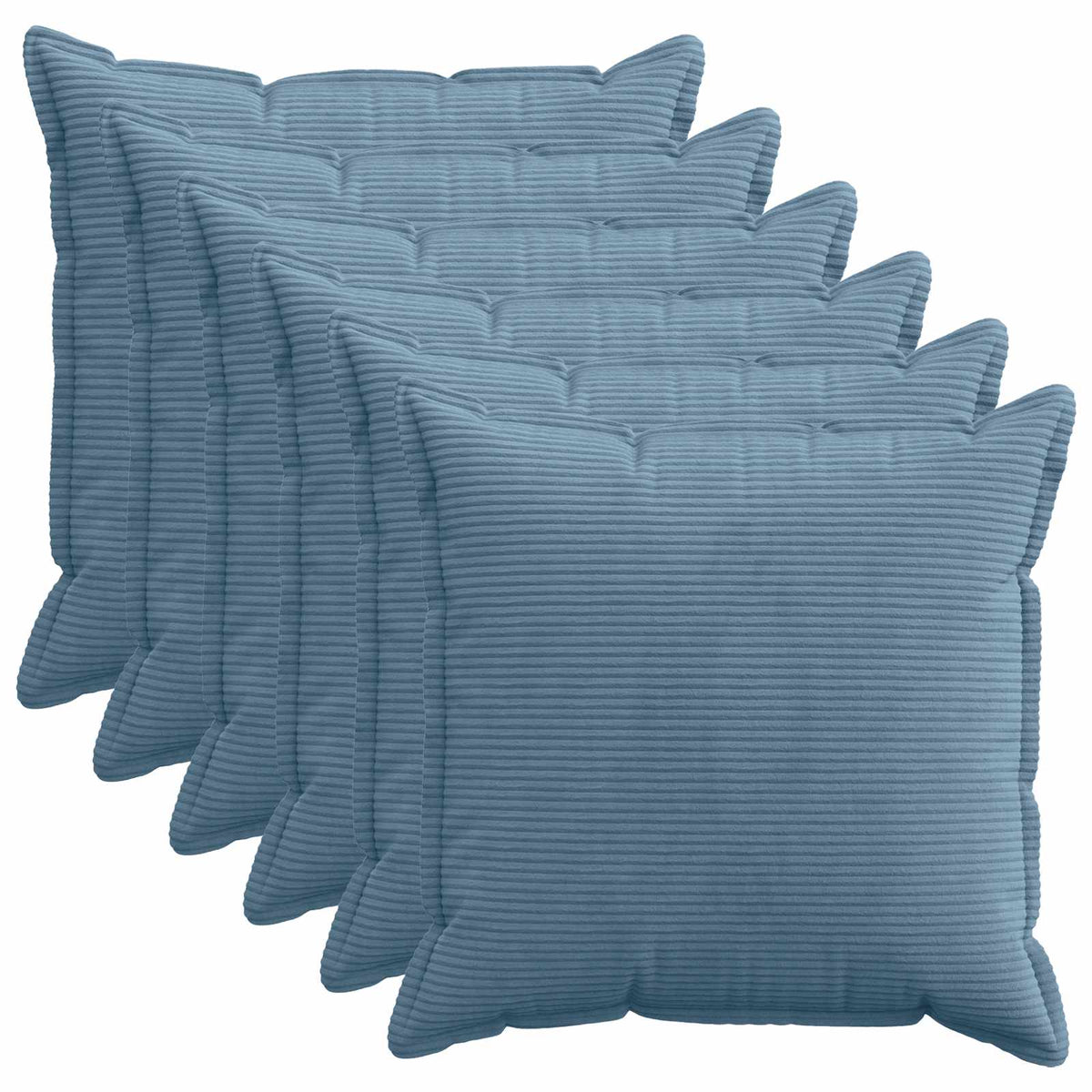 Federa 6 pz HOUTEN Blu 55 x 55 cm corduroy | homemem39