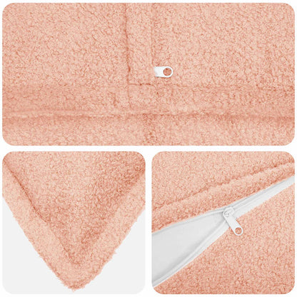 Federa 2 pcs HOUTEN Rosa 55 x 55 cm Bouclé | homemem39