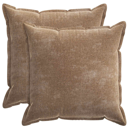 Federa 2 pz HOUTEN Marrone 55 x 55 cm Tessuto Chenille