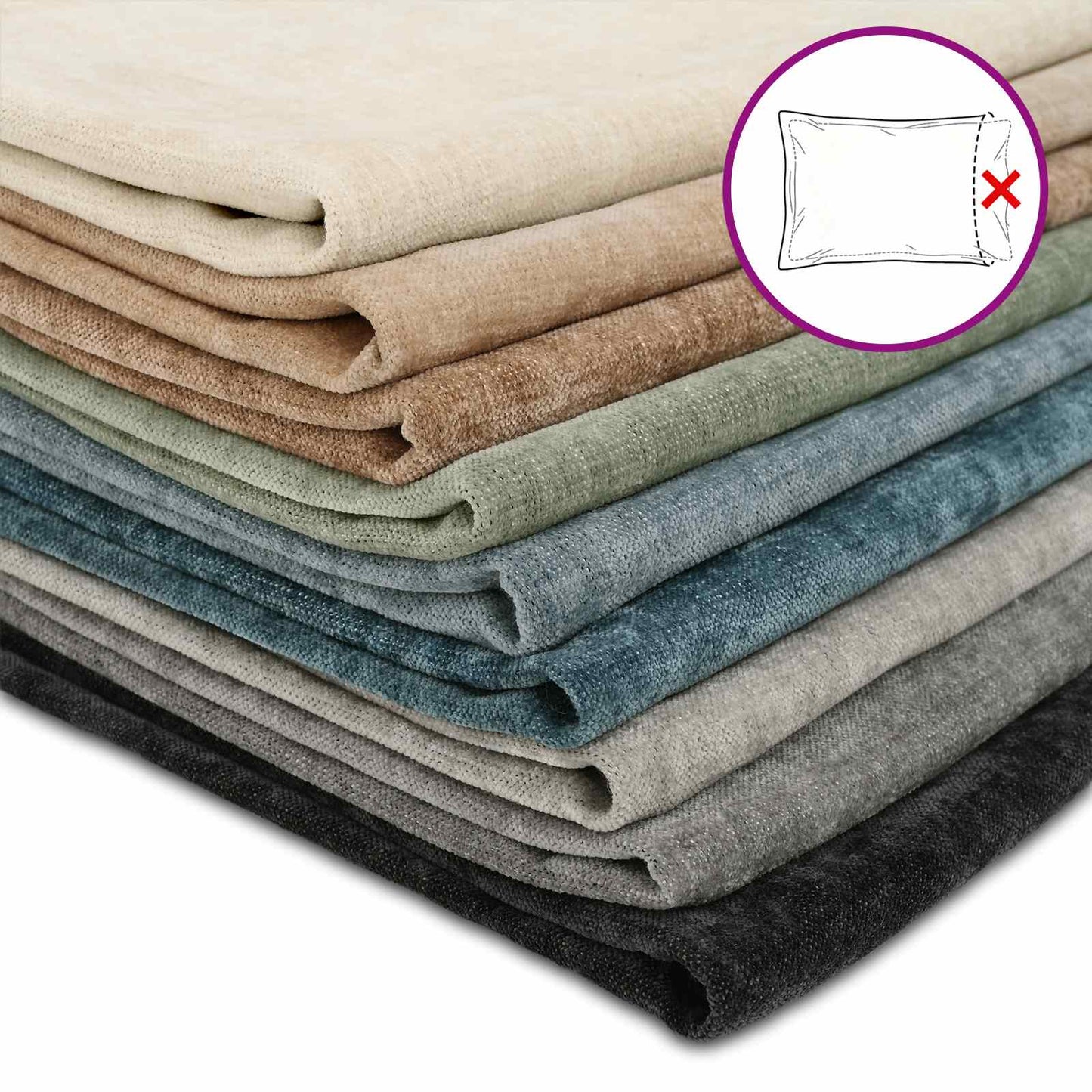 Federa 2 pz HOUTEN Marrone 55 x 55 cm Tessuto Chenille