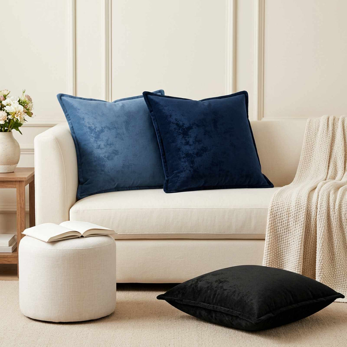 Federa 6 pz HOUTEN Azzurro 55 x 55 cm Flanella