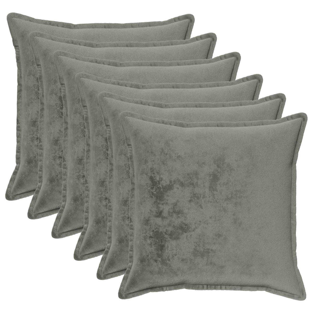 Federa 6 pz HOUTEN Grigio Scuro 60 x 60 cm Flanella