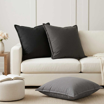 Cuscino 2 pz HOUTEN Grigio Chiaro 70 x 70 cm Lino