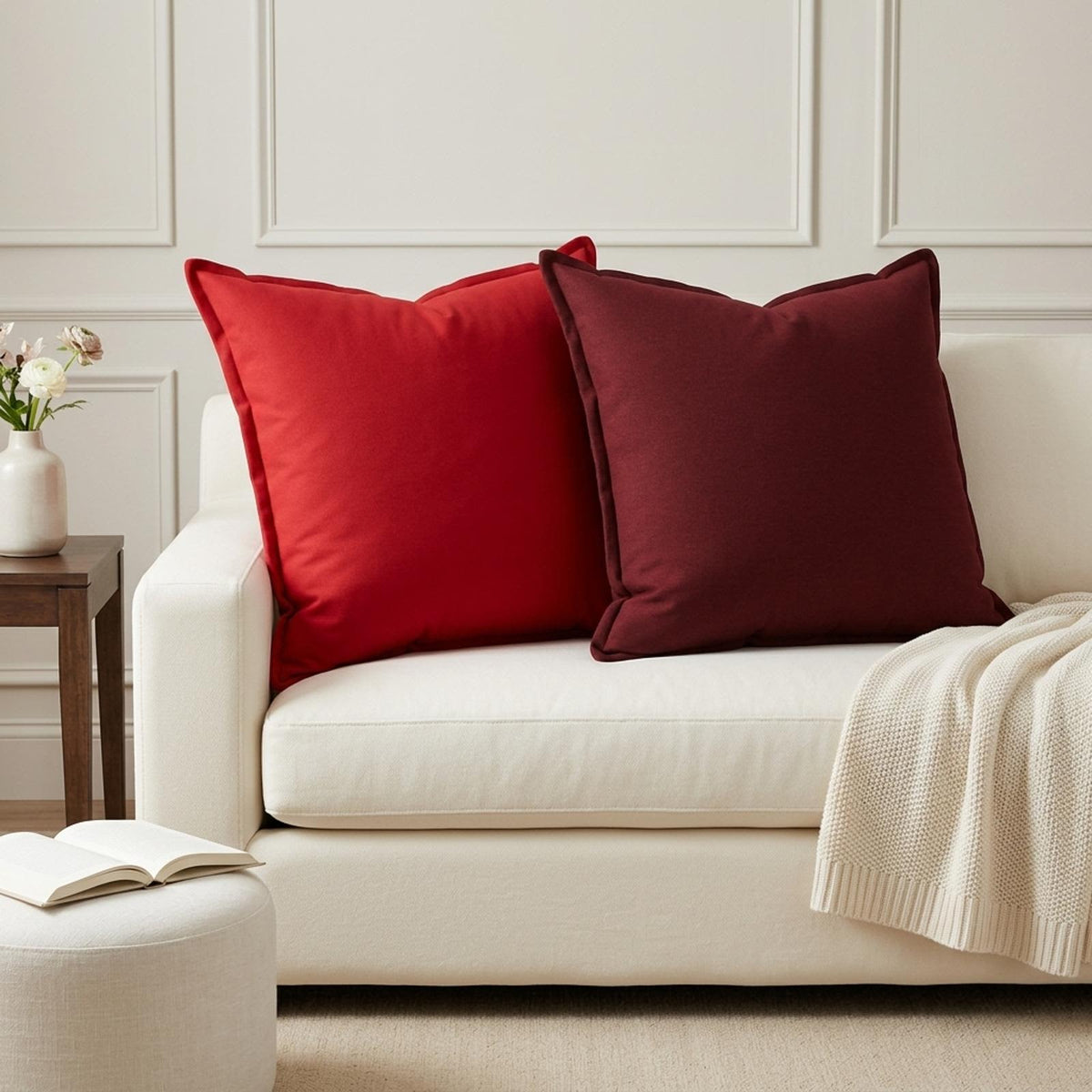 Cuscino 2 pz HOUTEN Rosso 70 x 70 cm Lino