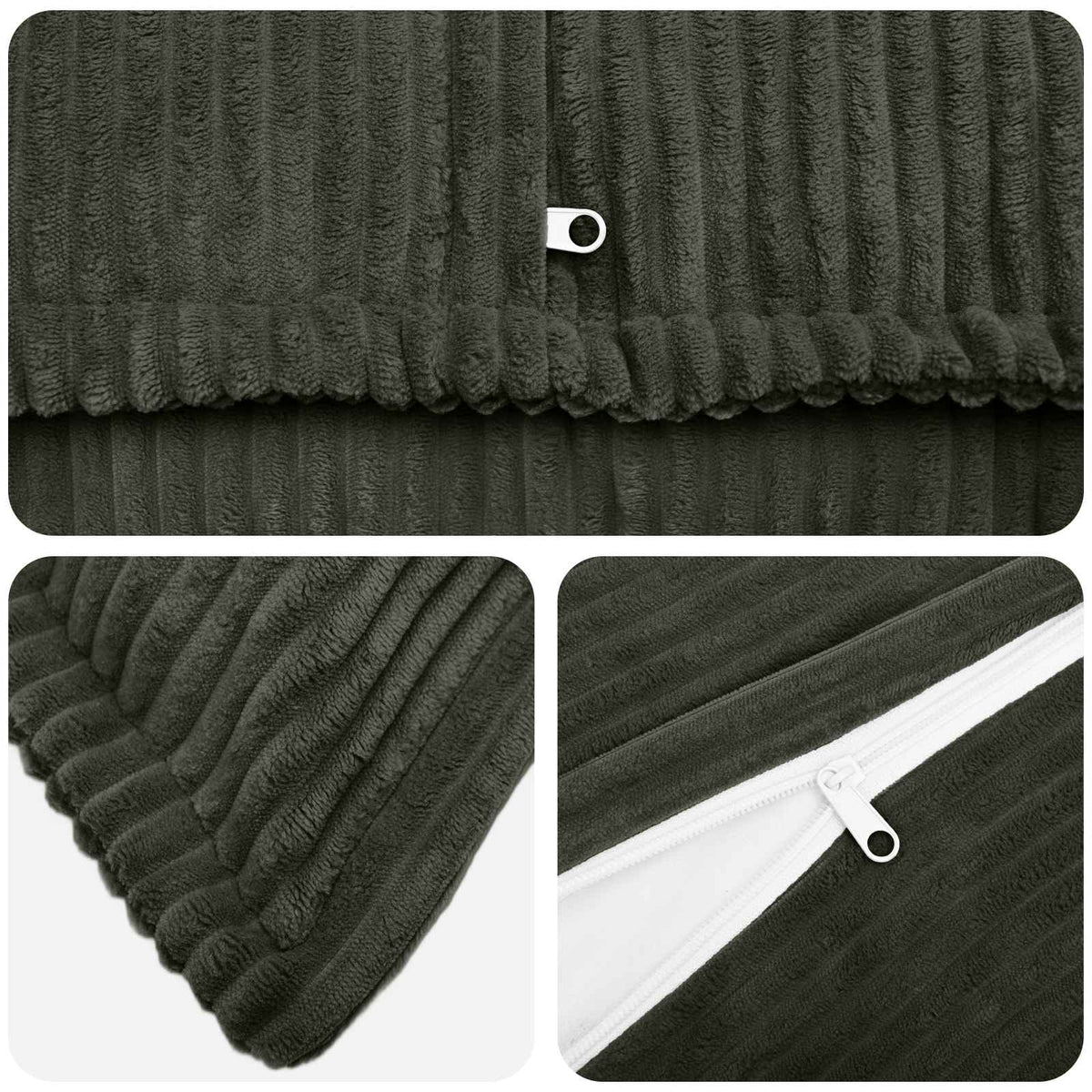 Federa 6 pz HOUTEN Antracite 65 x 65 cm corduroy | homemem39