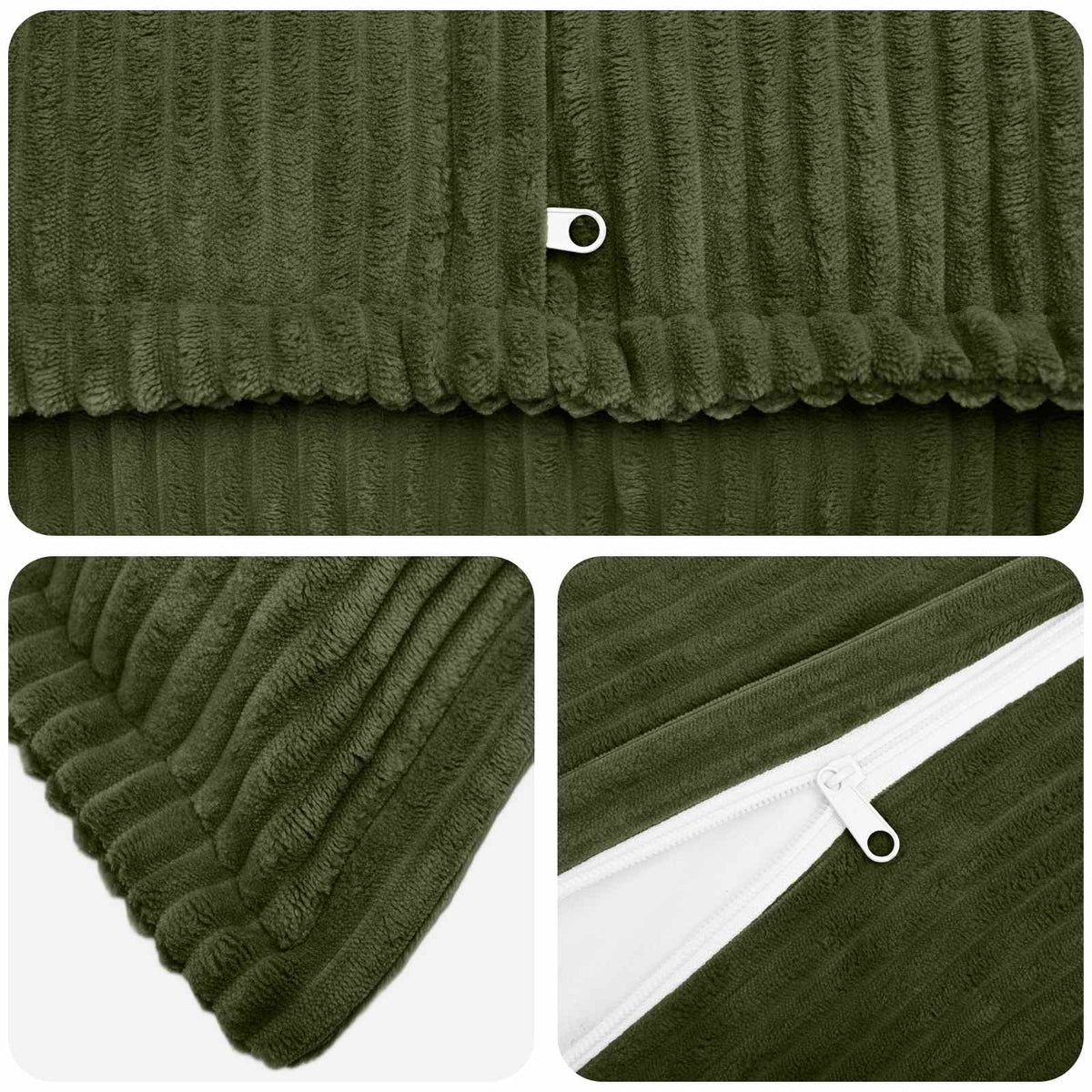 Federa 2 pz HOUTEN Verde 65 x 65 cm corduroy | homemem39