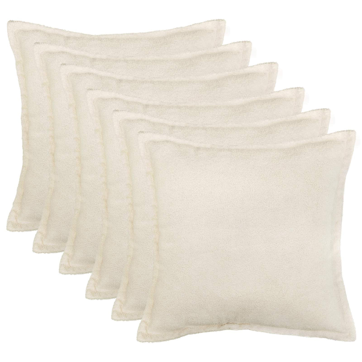 Federa 6 pcs HOUTEN Crema 65 x 65 cm Bouclé | homemem39