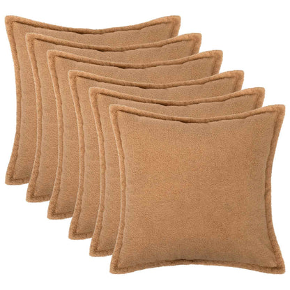 Federa 6 pcs HOUTEN Beige 65 x 65 cm Bouclé