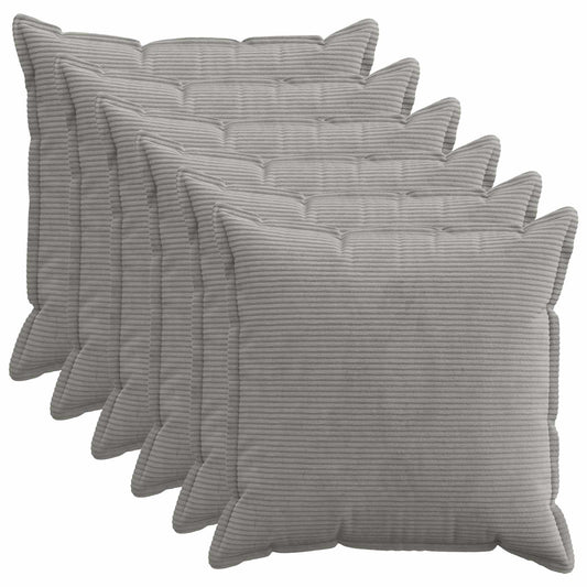 Federa 6 pz HOUTEN Grigio Chiaro 70 x 70 cm corduroy | homemem39