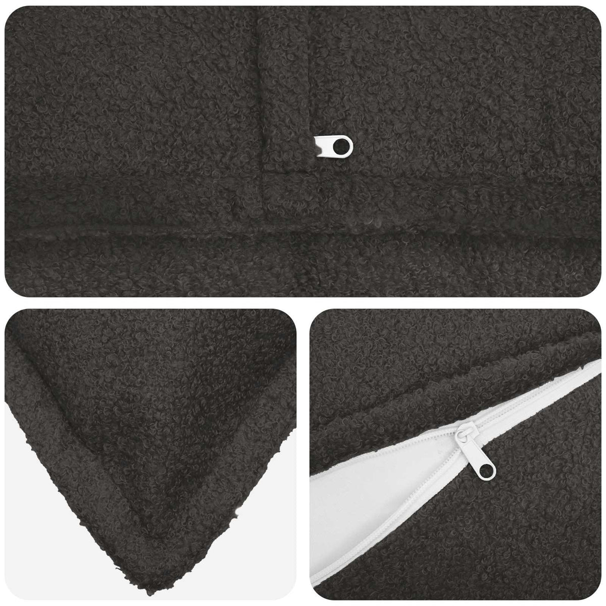 Federa 2 pcs HOUTEN Grigio Scuro 70 x 70 cm Bouclé | homemem39