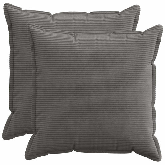 Federa 2 pz HOUTEN Grigio Scuro 80 x 80 cm corduroy | homemem39