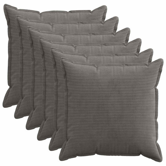 Federa 6 pz HOUTEN Grigio Scuro 80 x 80 cm corduroy | homemem39
