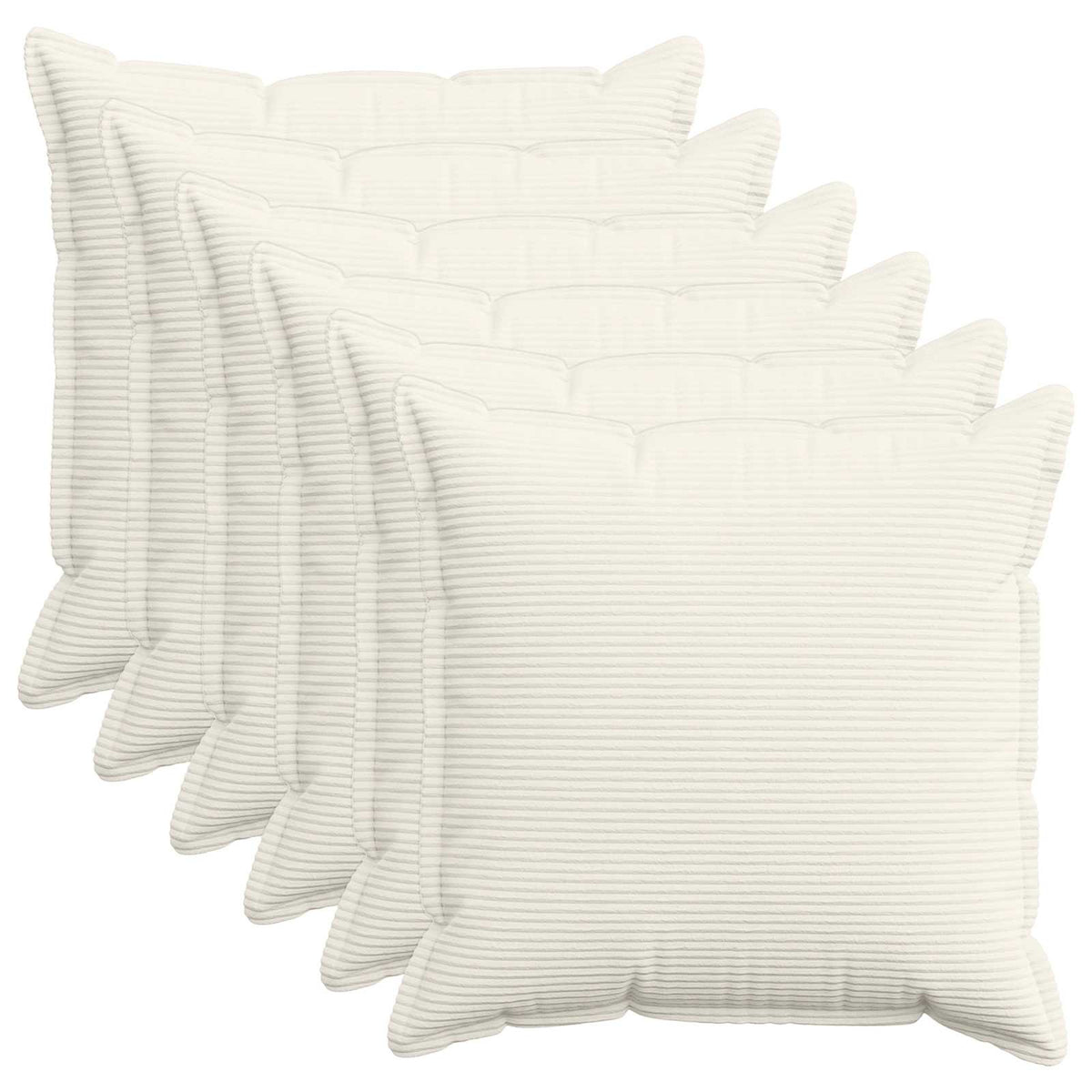 Federa 6 pz HOUTEN Crema 80 x 80 cm corduroy | homemem39