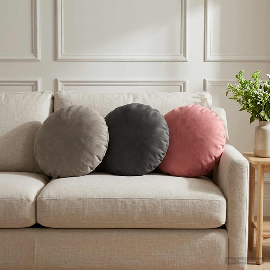 Cuscino con cuscino HEERLEN 6 pz Grigio Scuro Velluto
