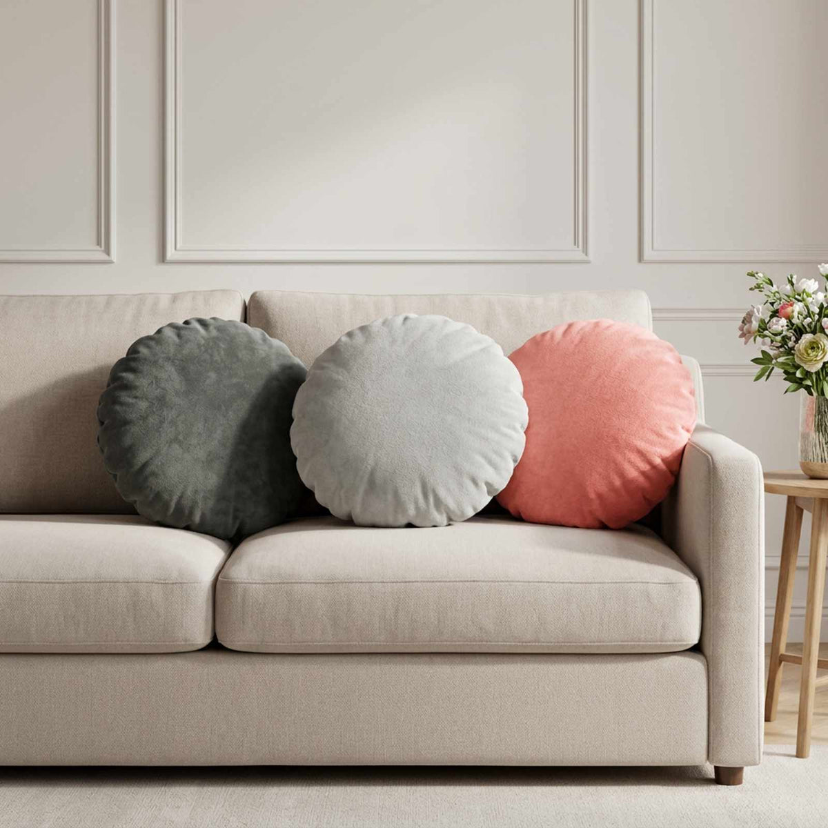 Federa 6 pz HEERLEN Rosa Diam. 40 cm Flanella | homemem39