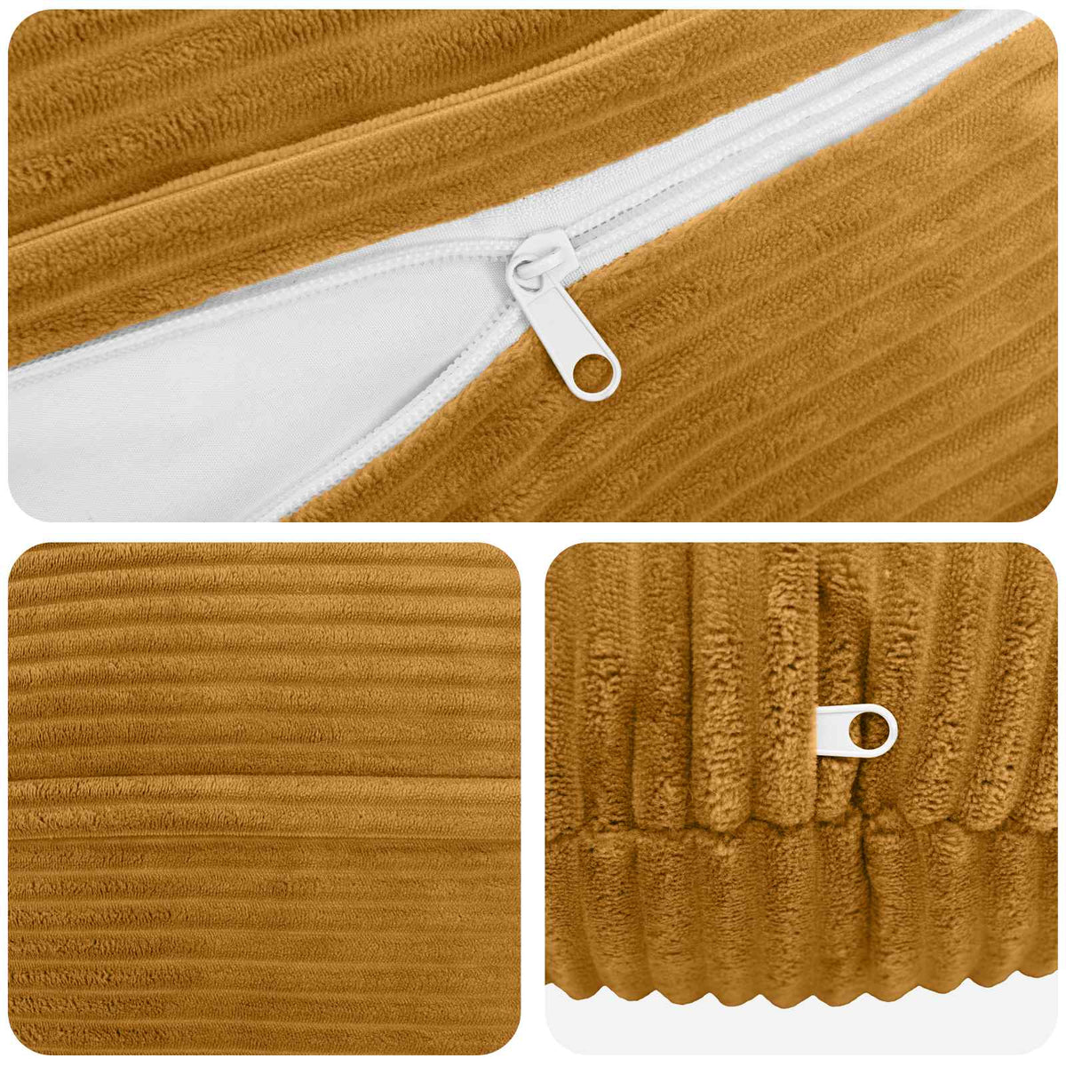 Federa 2 pcs HEERLEN Giallo Ø 40 cm corduroy | homemem39