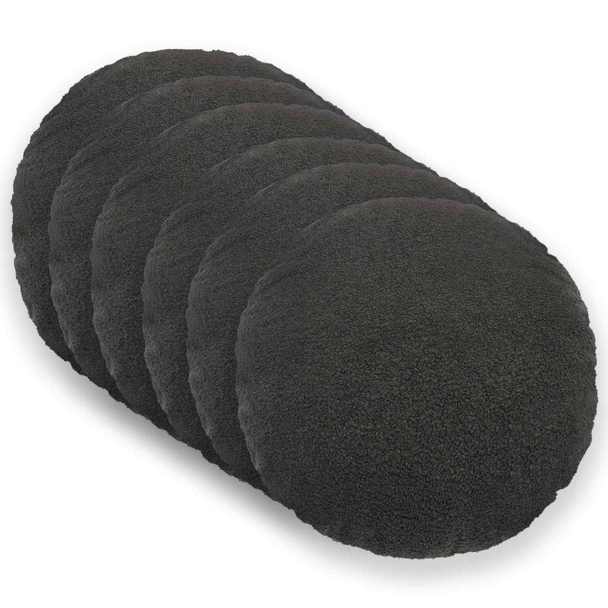 Federa 6 pcs HEERLEN Grigio Scuro Ø 40 cm Bouclé | homemem39