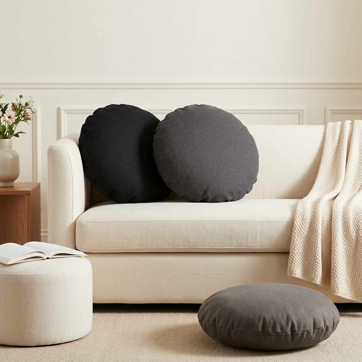 Federa 2 pz HEERLEN Nero Diam. 60 cm Tessuto | homemem39