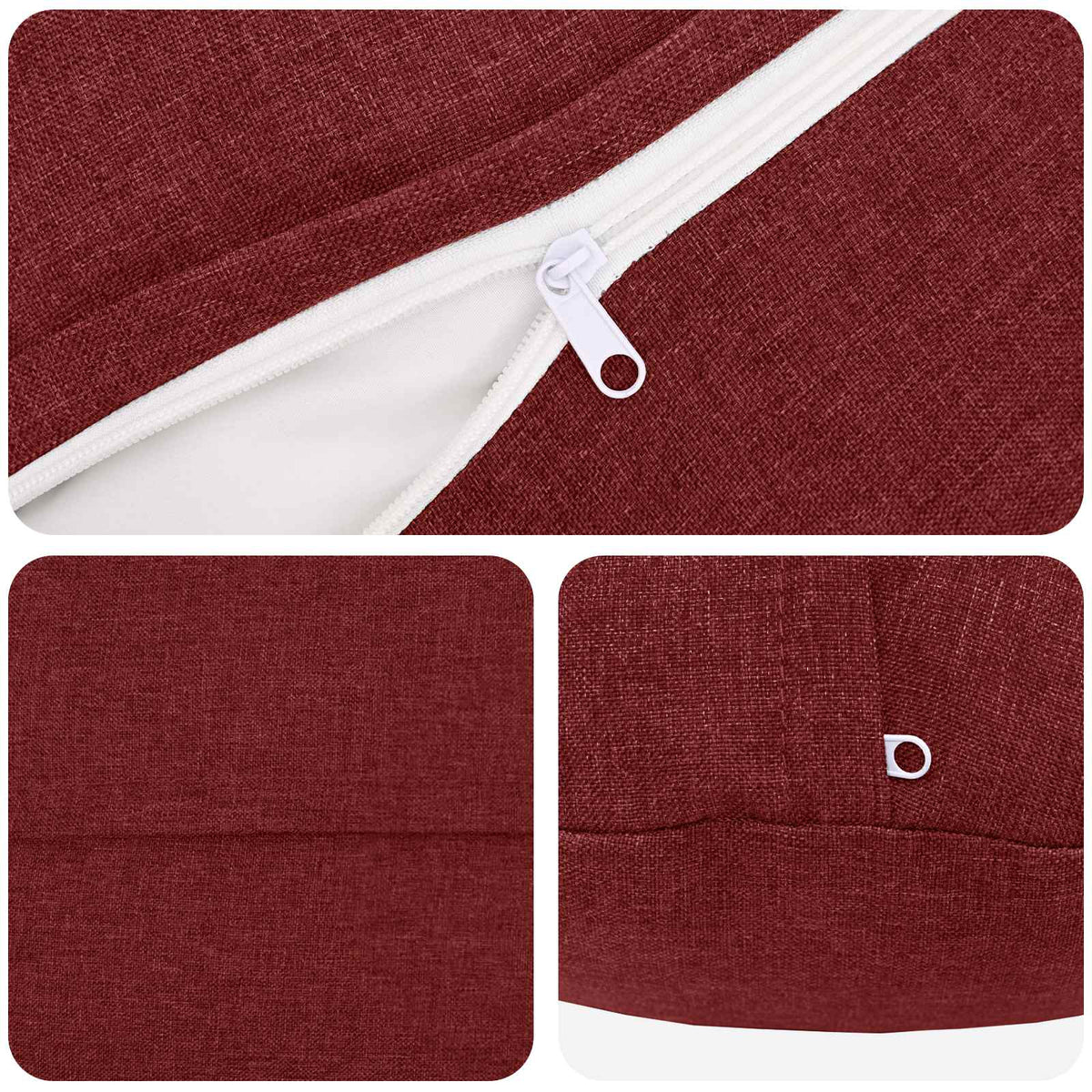 Federa 2 pz HEERLEN Rosso Vino Ø 50 cm Tessuto
