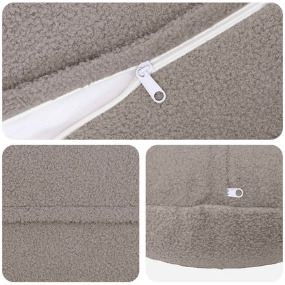 Federa 2 pcs HEERLEN Grigio Chiaro Ø 50 cm Bouclé | homemem39
