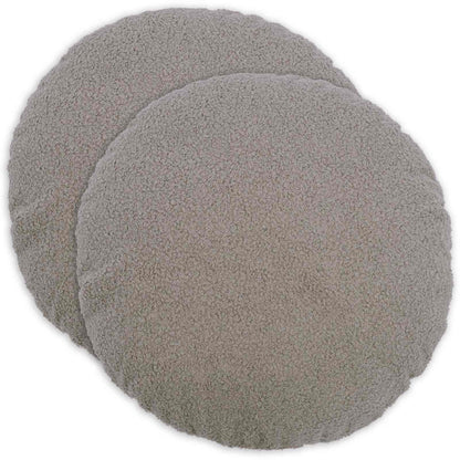 Federa 2 pcs HEERLEN Grigio Chiaro Ø 50 cm Bouclé | homemem39