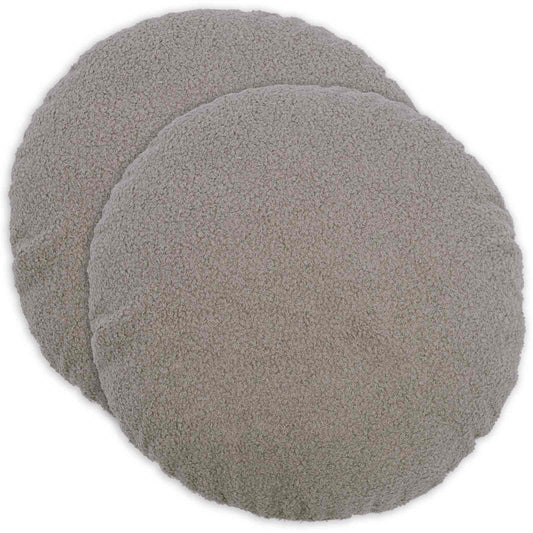 Federa 2 pcs HEERLEN Grigio Chiaro Ø 50 cm Bouclé | homemem39