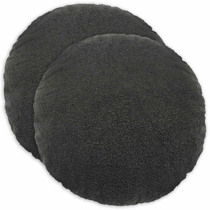 Federa 2 pcs HEERLEN Grigio Scuro Ø 50 cm Bouclé | homemem39