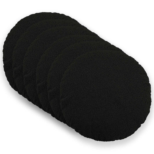 Federa 6 pcs HEERLEN Nero Ø 50 cm Bouclé | homemem39