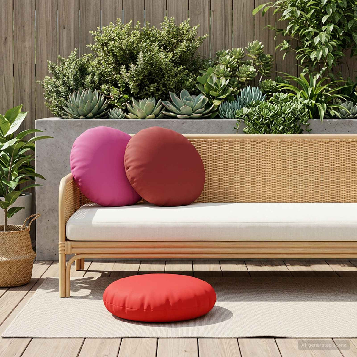 Federa 2 pcs HEERLEN Rosso Vino Ø 50 cm Poliestere